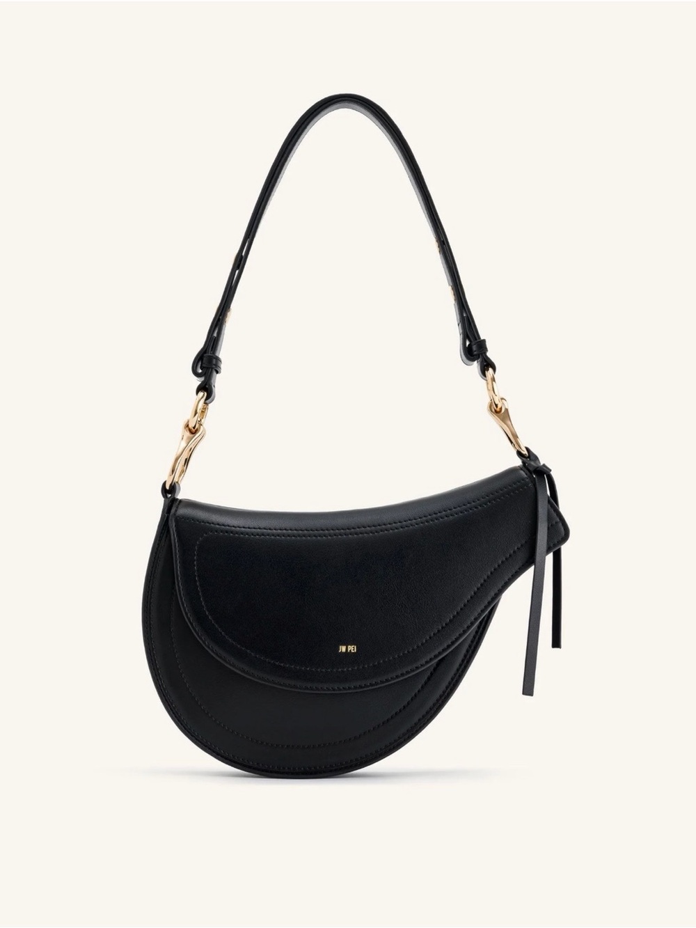 JW PEI Black Saddle Shoulder Bag